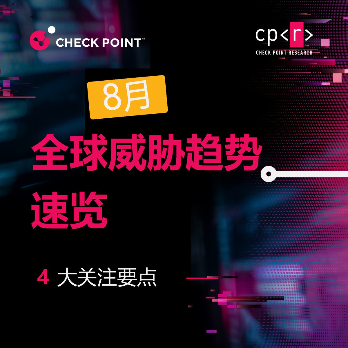 报告 | Check Point 发布今年8月最新《全球威胁指数》报告